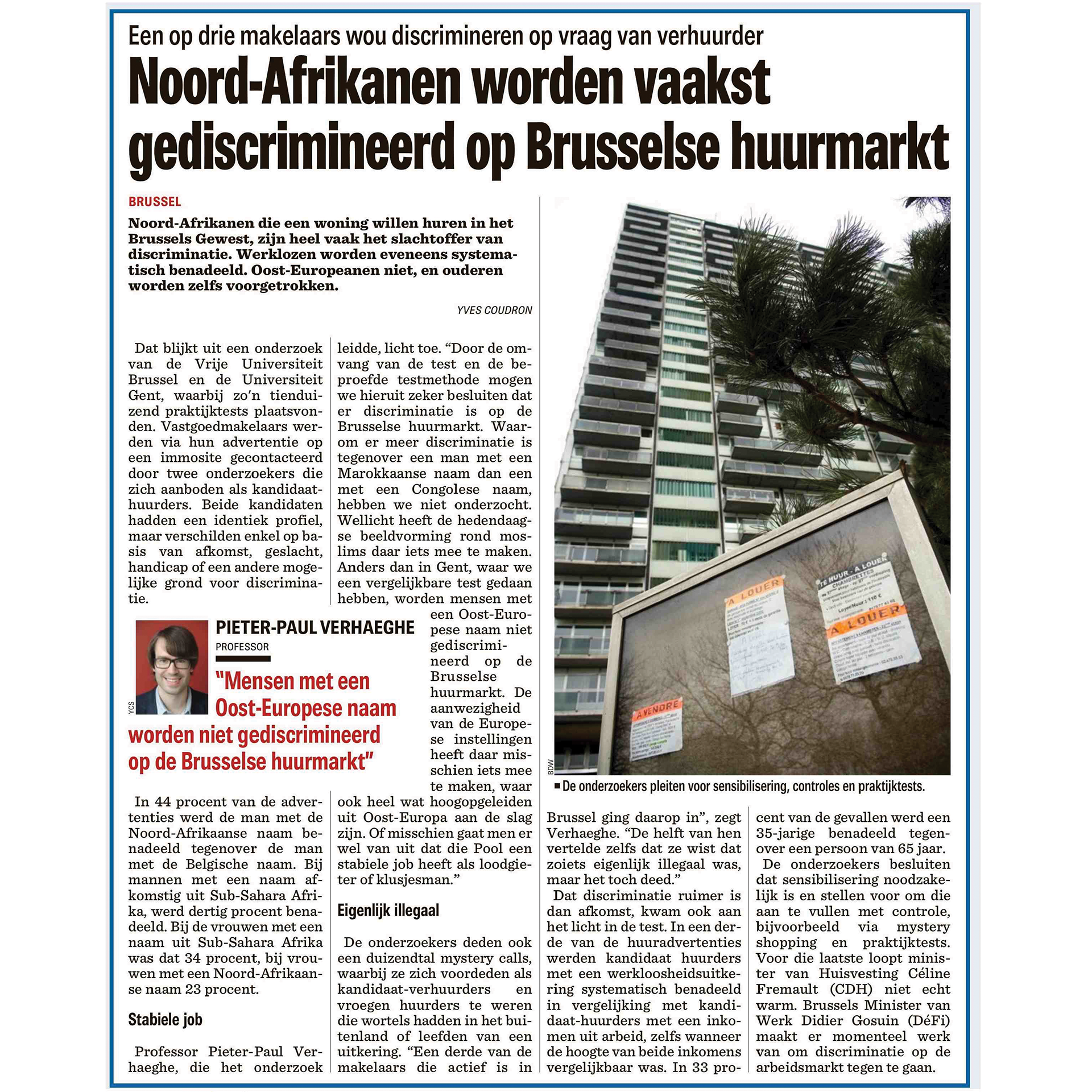 noord-Afrikanen worden vaakst gediscrimineerd op Brusselse huurmarkt- Nieuwsblad