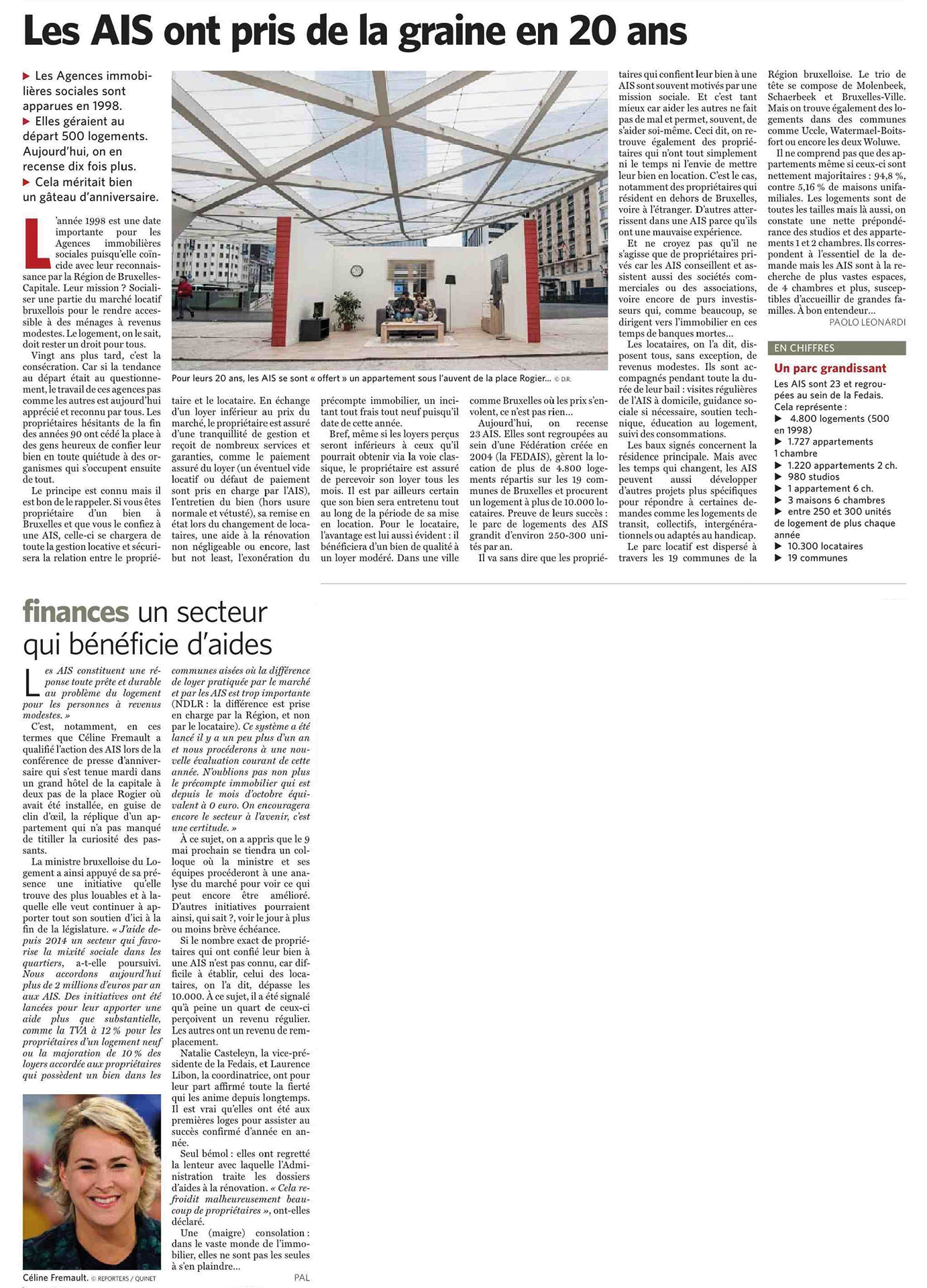 Les AIS ont pris de la graine en 20 ans Le Soir Immo 26 avril 18