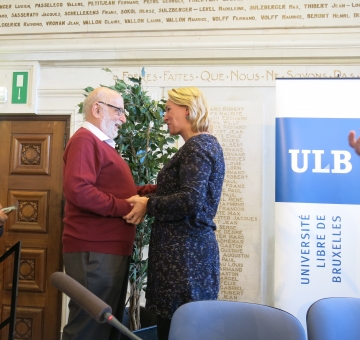 Avec François Englert, prix Nobel de physique 2013