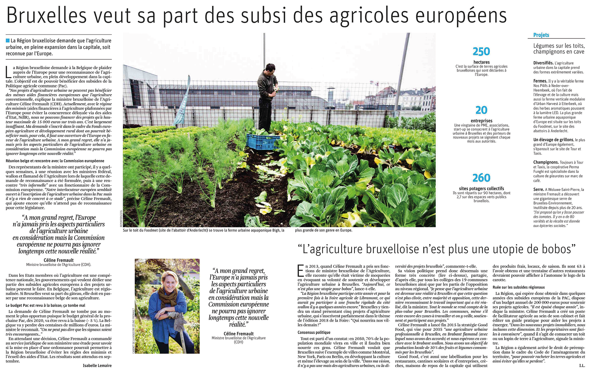 Bruxelles réclame sa part de subside agricoles 1 La Libre 5 juillet 18