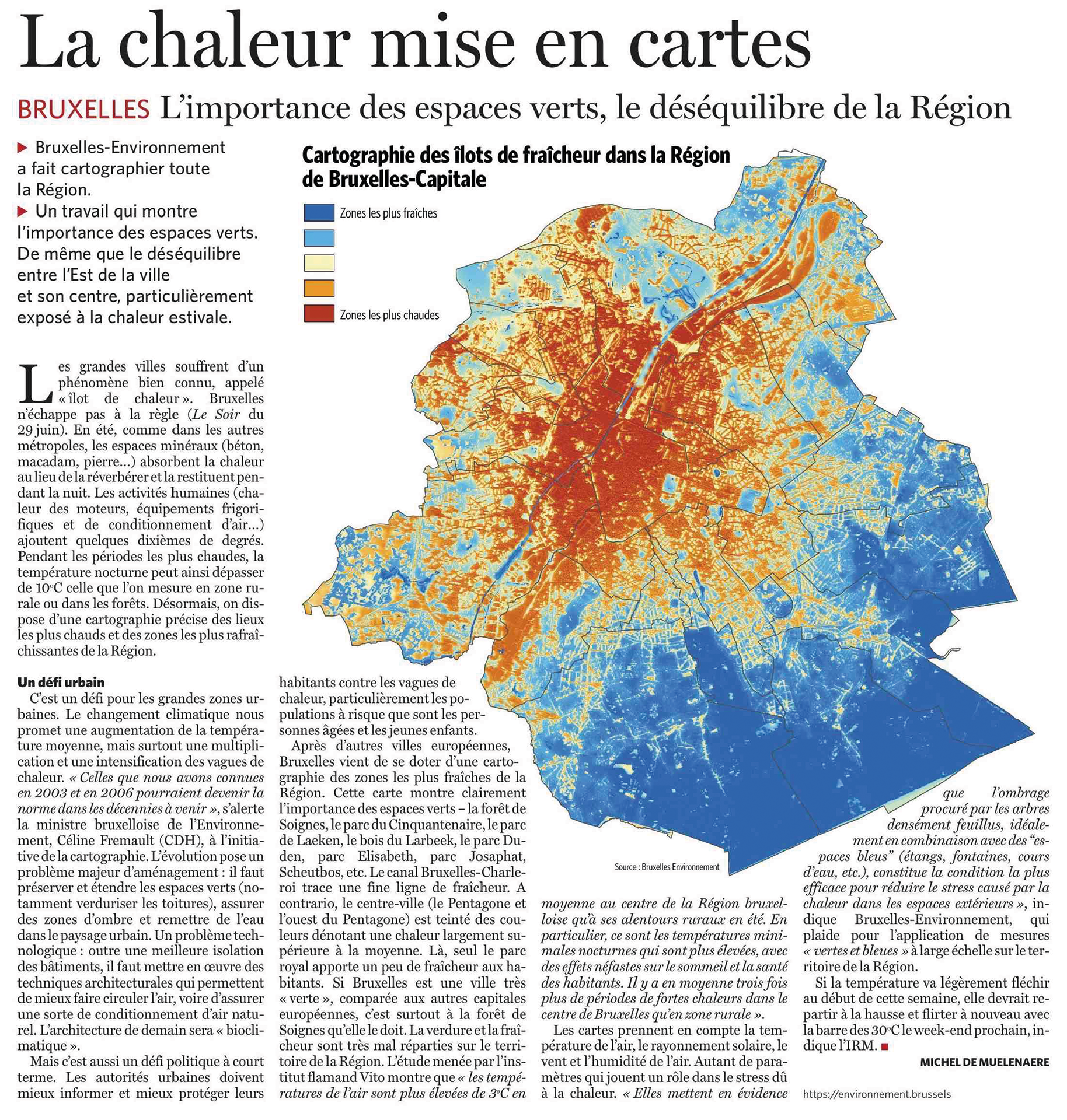 La chaleur mise en cartes - le Soir